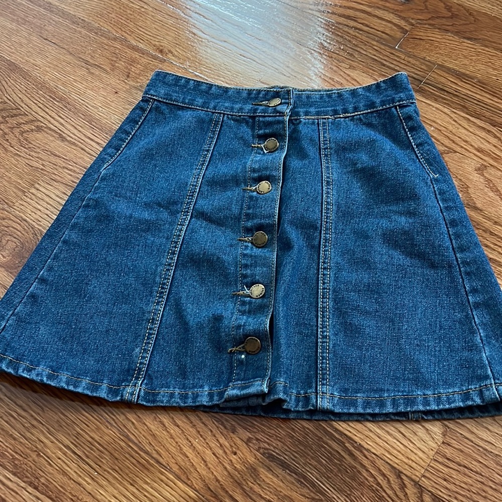 Button up Jean Skirt